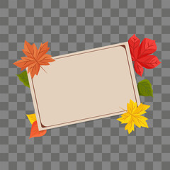 Wall Mural - September. autumnal fallen leaves frame . Fall poster,  leaves card. border, frame, wreath of autumn leaves. Eps 10