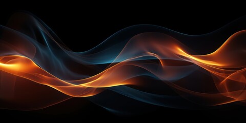 Wall Mural - abstract image of colorful, flowing light waves against a dark background, perfect for visual design
