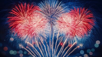 Wall Mural - Fireworks background, 4th of july, fireworks on Independence Day