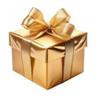 © Work Smartly - Gold gift box with golden bow on white background
