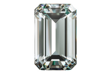 Baguette cut diamond isolated on transparent background