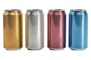 Beverages in Aluminum cans isolated on transparent background