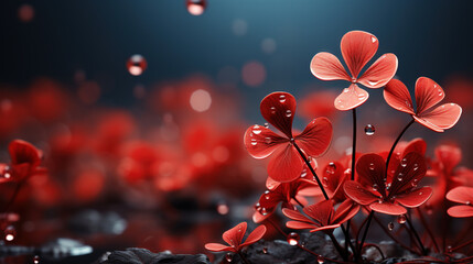 Wall Mural - red flower background