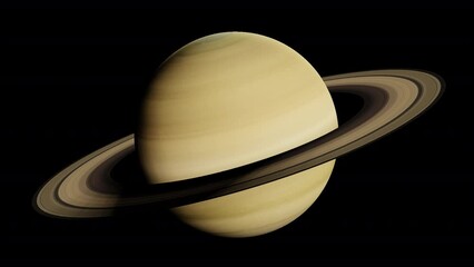 Wall Mural - planet saturn solar system universe rotating looping transparent