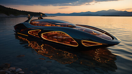 Wall Mural - luxury boat on sea