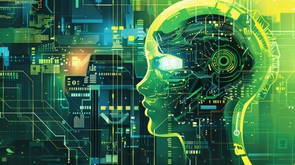 illustration of artificial intelligence technology background concept