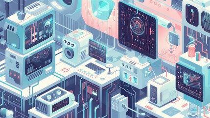 Wall Mural - illustration of artificial intelligence technology background concept