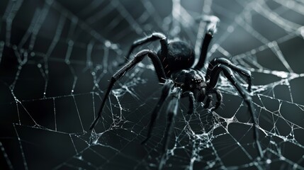 Close-up of a Spider on a Web
