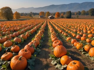 pumpkin patch in autumn