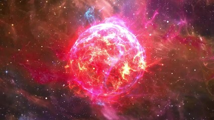 Wall Mural - colorful space galaxy cloud nebula starry night cosmic seamless looping overlay 4k virtual video animation background