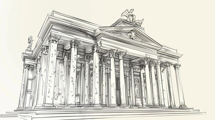Wall Mural - Architectural drawing modern building design