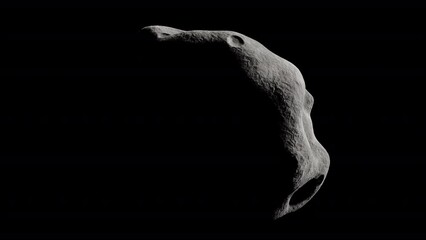 Wall Mural - space asteroids with shadows rotating looping transparent