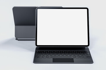 Canvas Print - realistic digital tablet with empty screen. mockup scene template for presentation branding, corpora