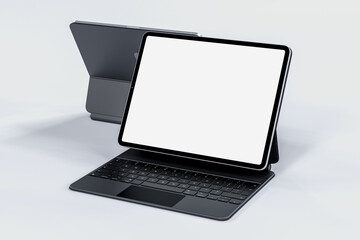 Canvas Print - realistic digital tablet with empty screen. mockup scene template for presentation branding, corpora