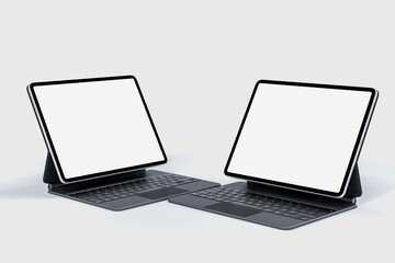 Canvas Print - realistic digital tablet with empty screen. mockup scene template for presentation branding, corpora