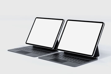 Canvas Print - realistic digital tablet with empty screen. mockup scene template for presentation branding, corpora