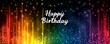© Georgii - Happy birthday text on a vibrant colorful abstract background with rainbow hues