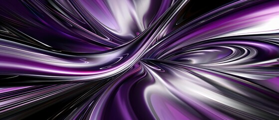 Wall Mural - Abstract swirling purple and black background creating a dynamic and vibrant visual effect with motion and fluidity.