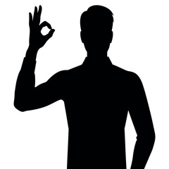 A man showing hand ok sign vector silhouette vector silhouette