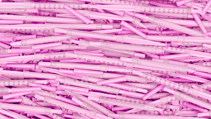 Canvas Print - Baby pink transgender syringes estrogen health care dangerous drugs safeguarding 3d illustration render digital rendering