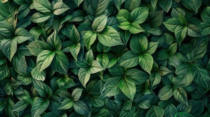 Wall Mural - Nature background, closeup nature view of abstract green texture, tropical leaf. abstract green texture