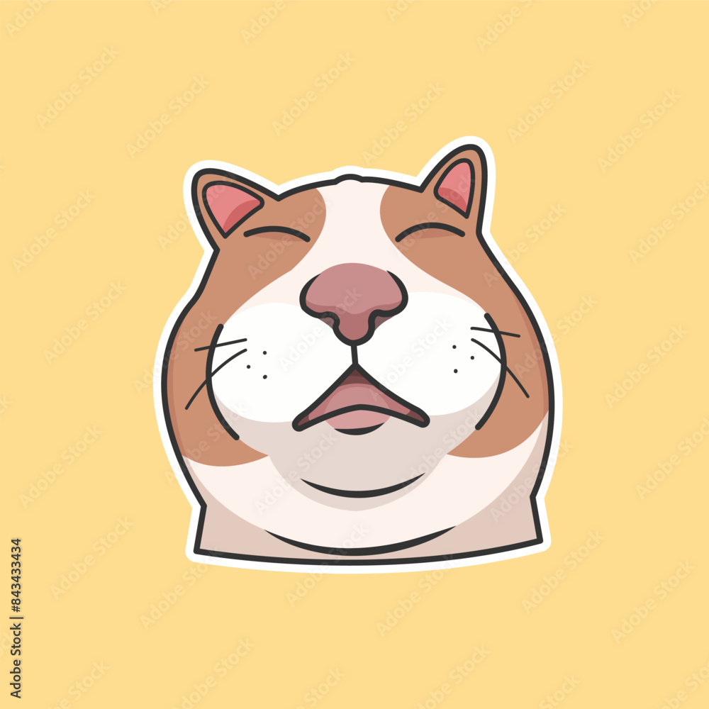 Drooling Cat Meme Sticker Vector Cute Illustration Stock Vector | Adobe ...
