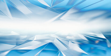 Poster - Blue and White Crystals Background