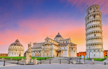 Poster - Leaning Tower of Pisa and Pisa Cathedral.