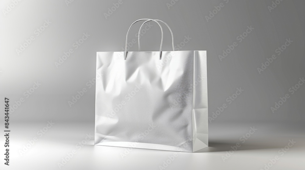 White blank shopping paper bag isolated on white background for mock up ...