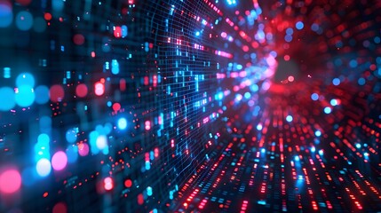 Wall Mural - digital abstract background for technological operations, neural networks, ai, data transmission and