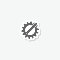 Canvas Print - Productivity icon sticker isolated on gray background