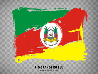 Sticker - Flag of Rio Grande do Sul from brush strokes. Federal Republic of Brazil. Flag Rio Grande do Sul of Brazil on transparent background for your web site design, app, UI. Brazil. Stock vector. EPS10.