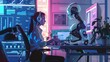 © Khoirul - Illustration of a woman's head tie sideways modern cyborg robot artificial intelligence technology.