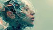 © Khoirul - Illustration of a woman's head tie sideways modern cyborg robot artificial intelligence technology.