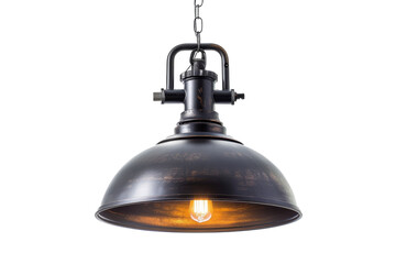 Wall Mural - Genuine Industrial Pendant Light: Unveiled Isolated On Transparent Background