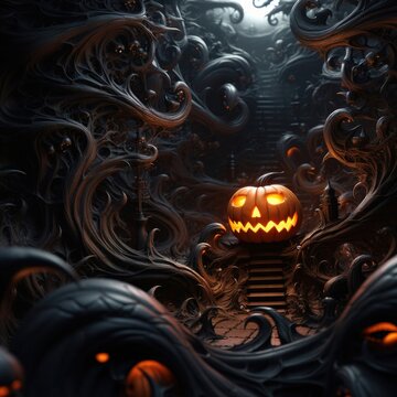 Halloween background with pumpkin.