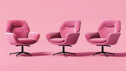 Wall Mural - armchair different angles isolated on a pink background