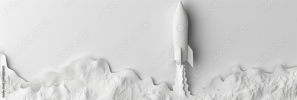 Paper Rockets Wallpapers Paper rocket with mountainous background - A creative representation of ...