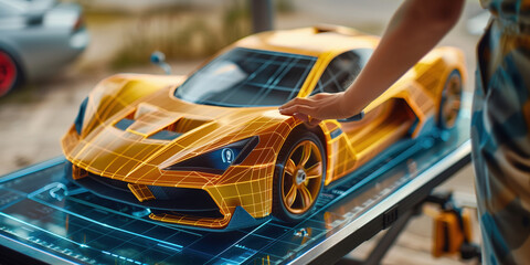 A person using an online platform to build their new car to their specification
