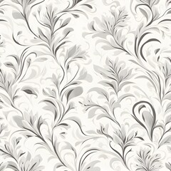 Wall Mural - monochrome abstract floral seamless