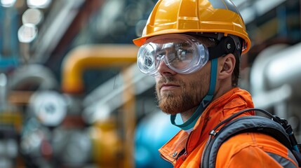 Aufkleber - Construction worker, Protective Equipment and Gear, Discuss the types of protective equipment and gear required for workers handling chemicals in construction. Generative AI.