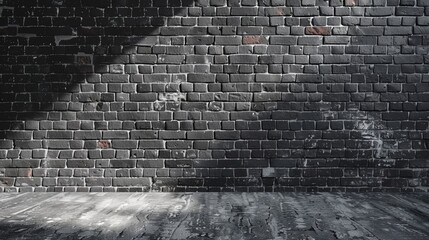 Wall Mural - Dark Brick Wall with Sunlight