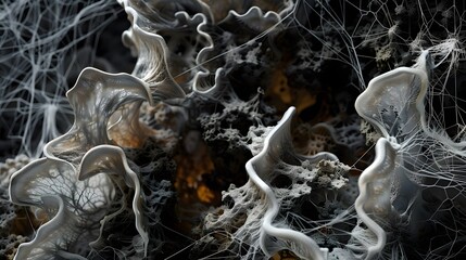 A conceptual image of mycelium networks 