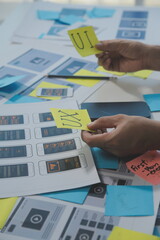 ux graphic designer creative sketch planning application process development prototype wireframe for