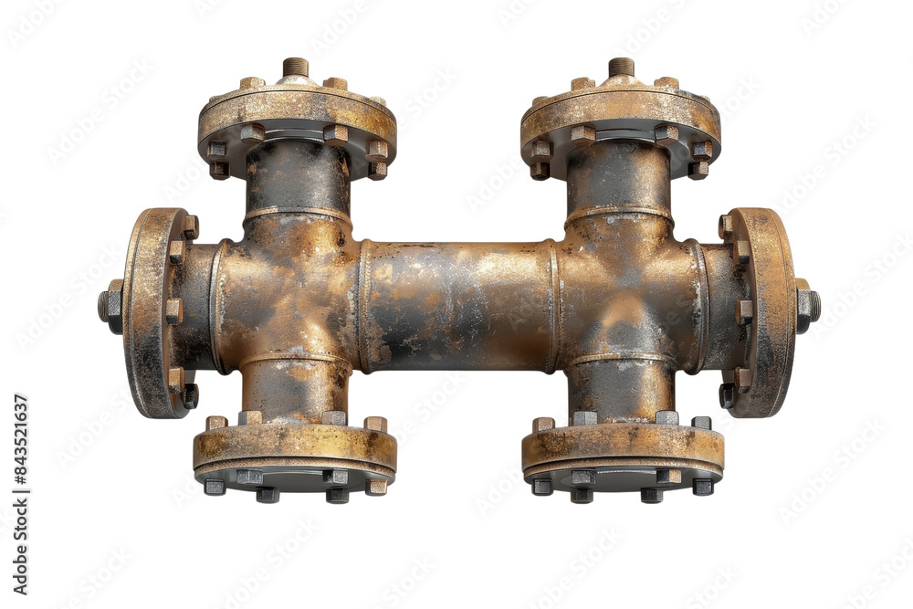 Rusted Connector Rusty industrial pipeline connector isolated on transparent background ...