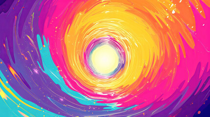 Wall Mural - vibrant abstract swirl pattern in fluorescent interactive art style