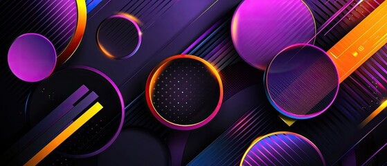 Wall Mural - Abstract geometric background with intersecting circles and vibrant colors
