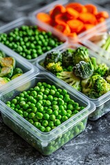 Wall Mural - vegetables in plastic containers. Selective focus
