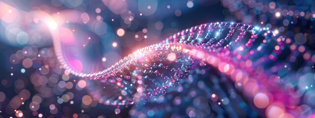 DNA digital spiral. Selective focus