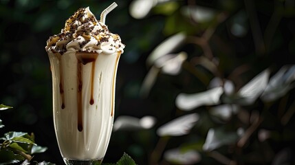 Wall Mural - a promotional poster of assortment of vanilla milkshake description: a collection of vanilla milksha